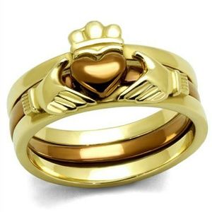 Claddagh coffee plated over stainless steel ring